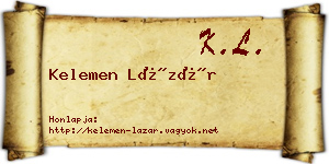Kelemen Lázár névjegykártya