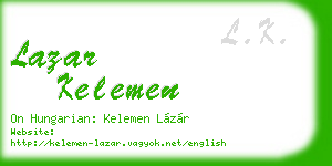 lazar kelemen business card